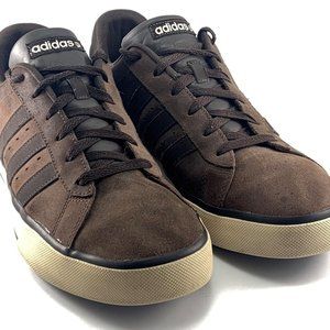 Adidas SE Daily Vulc NEO Label Brown Leather Sneaker Shoes U44882 Men's Size 11